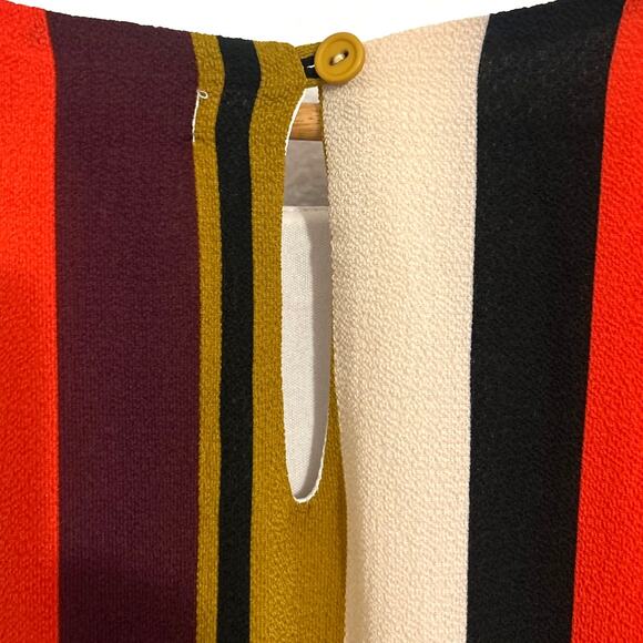 Moa Moa 70's Vibe Lined Striped Sleeveless Maxi Dress with Slits Women's Medium - Picture 7 of 8